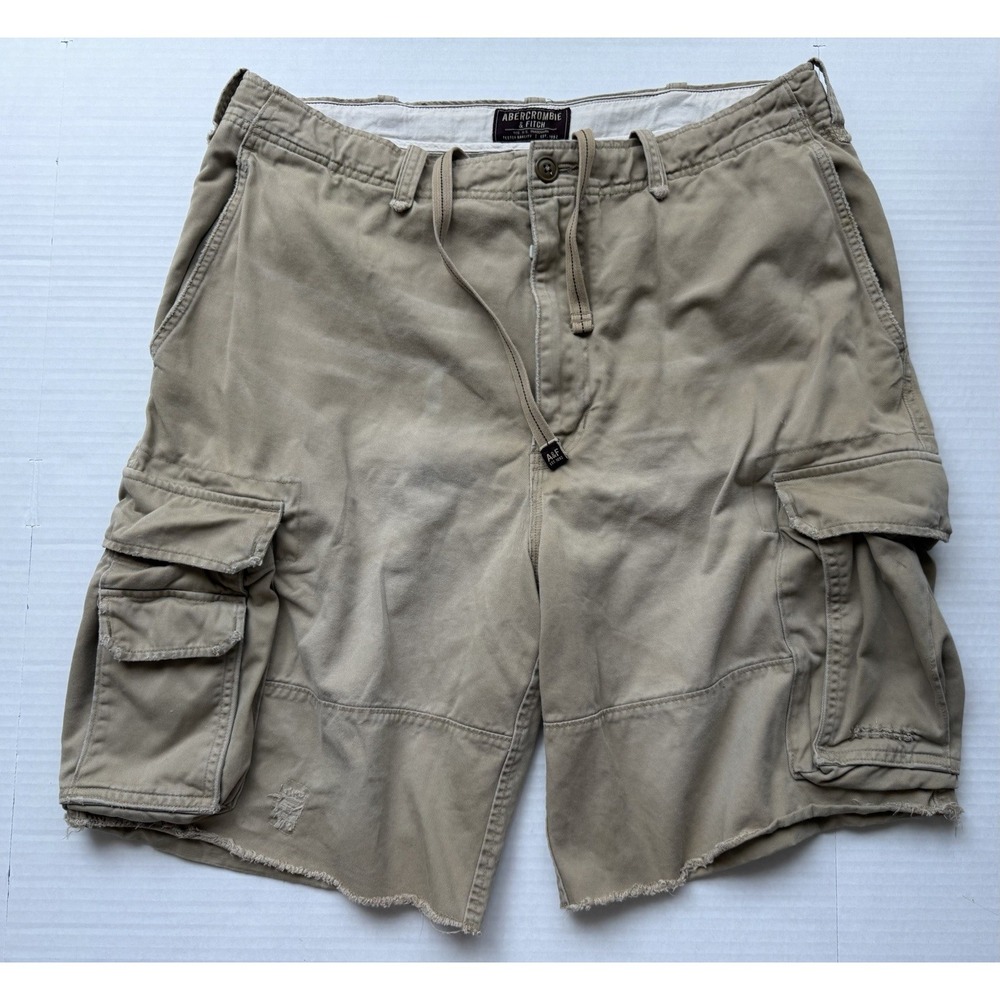 Vintage Aberocrombie & Fitch Cargo Shorts Men 36 Tan Outdoor Khaki Heavy 90s Y2K